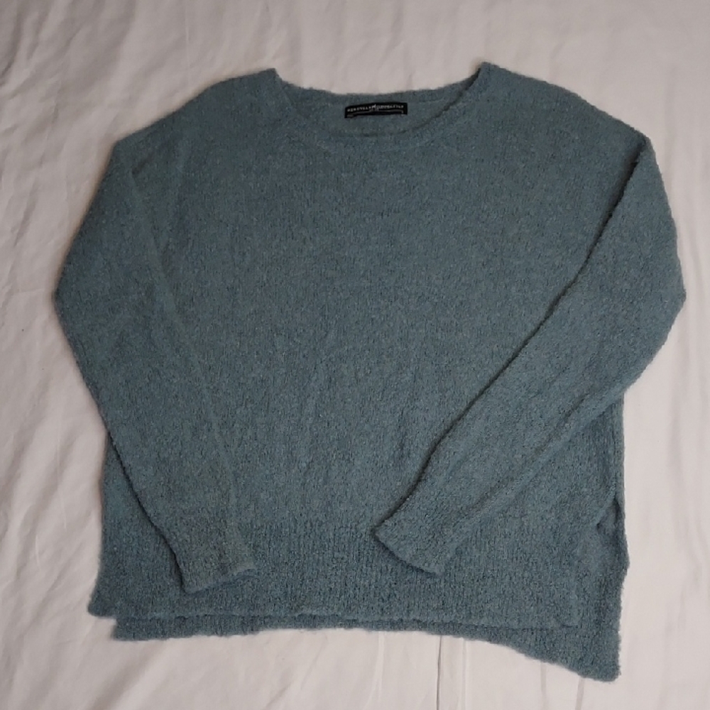 PERUVIAN CONNECTION Soft Alpaca Blue Crew Neck Sweater